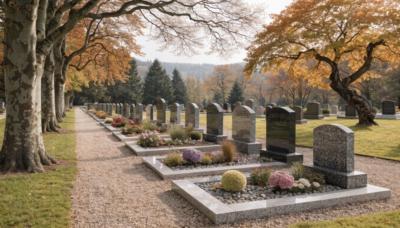 Gepflegte Grabreihe
