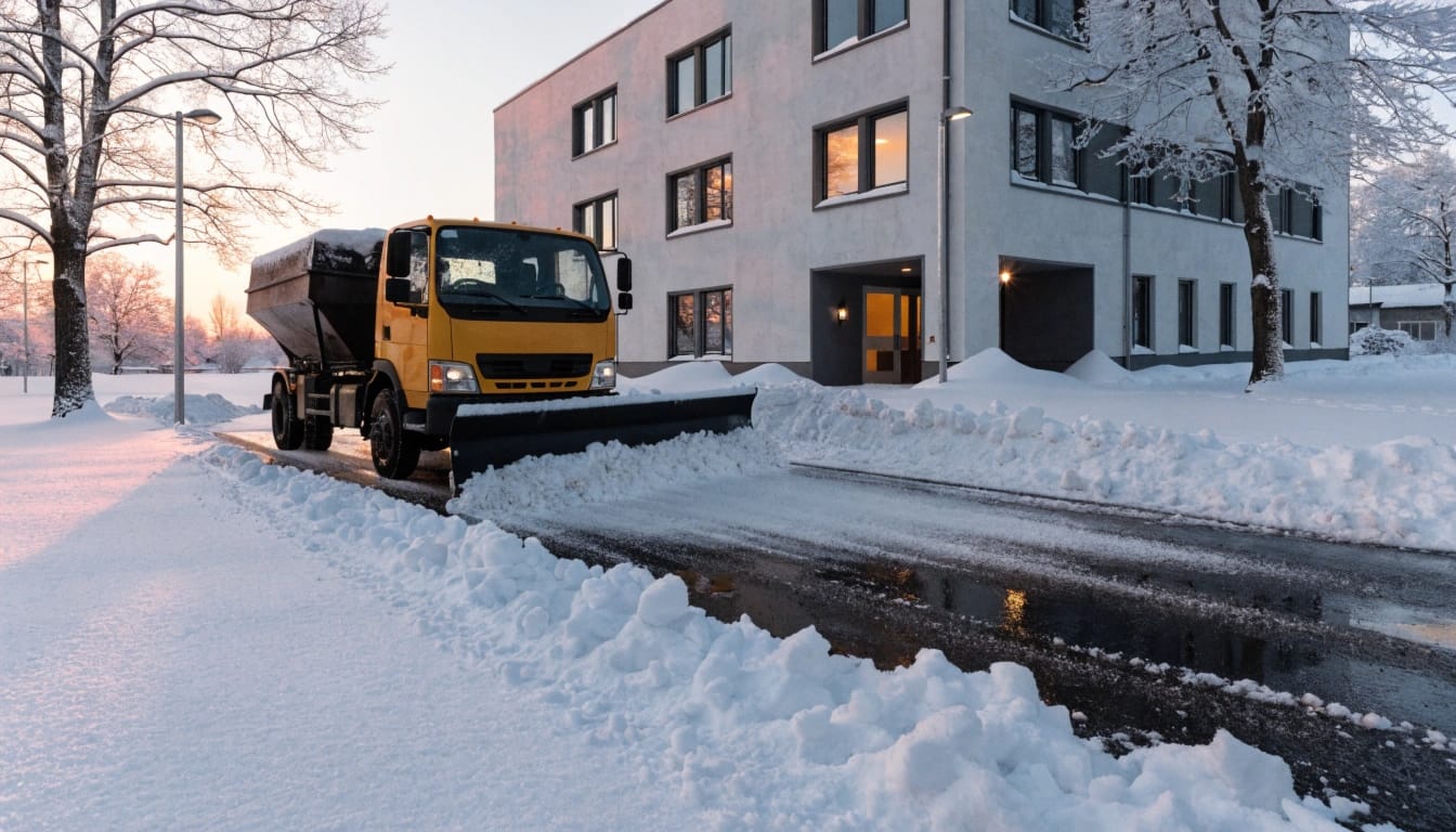Streufahrzeug bei der Morgenrunde