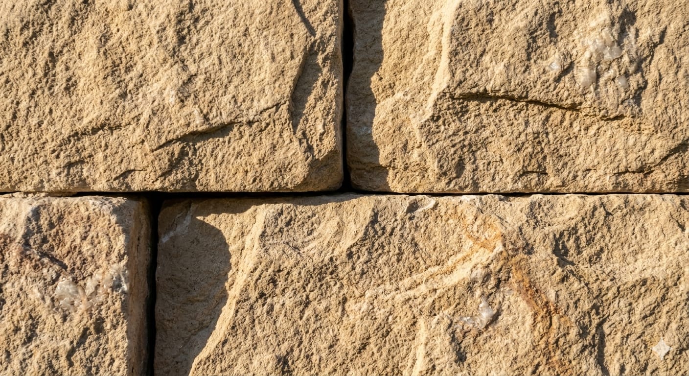 Detailaufnahme einer Natursteinfuge