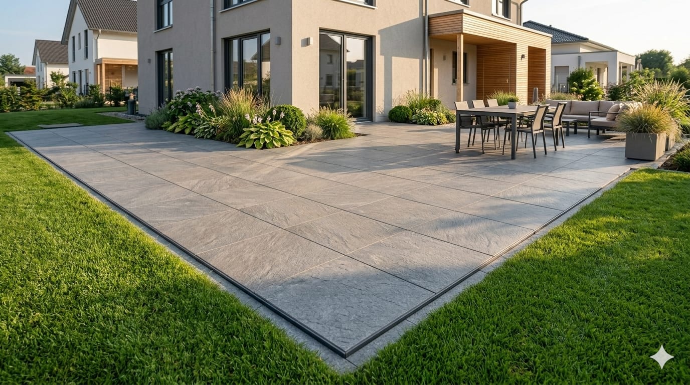 Fertige Terrasse mit Möblierung