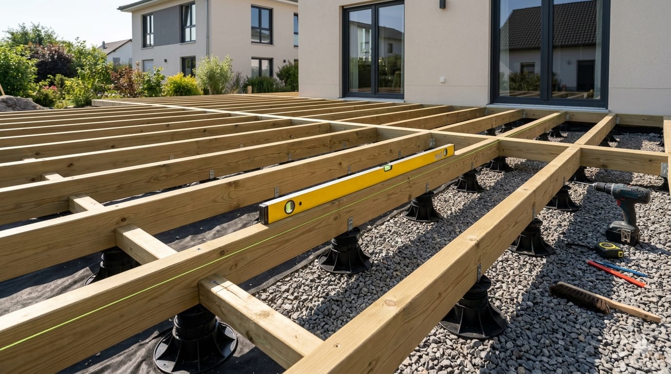 Unterkonstruktion einer Holzterrasse