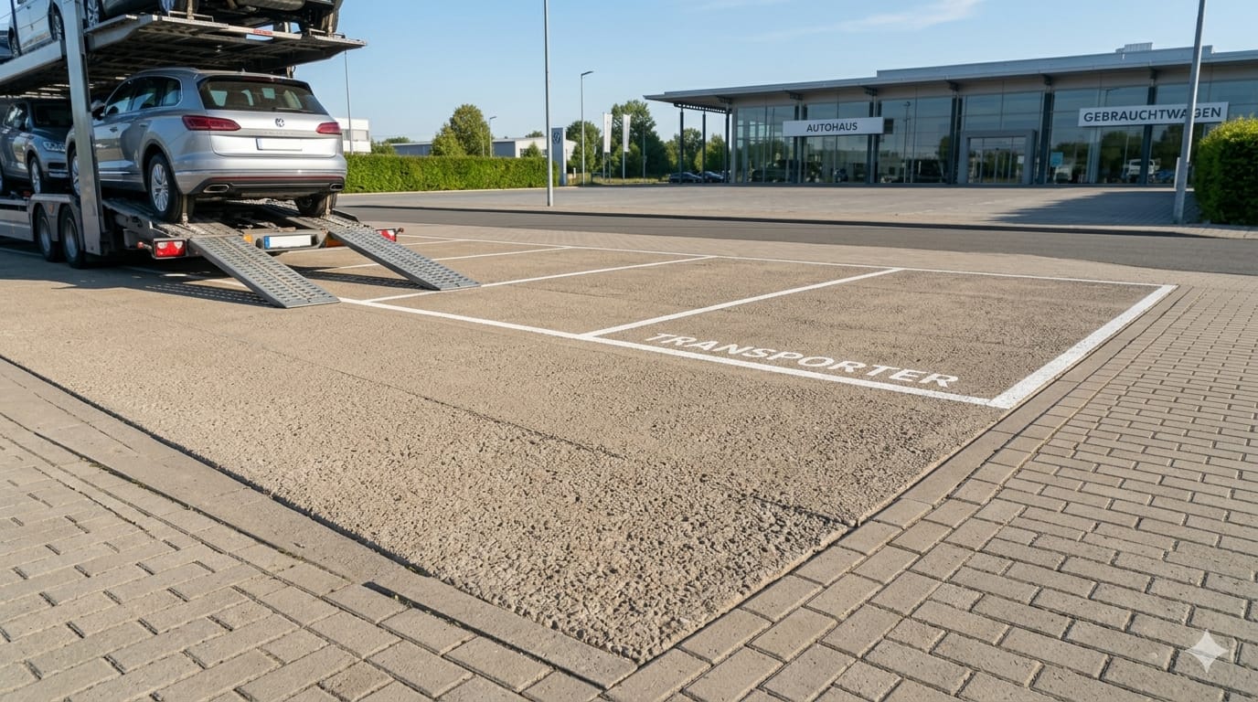 Rangierbereich mit Drainage-Beton